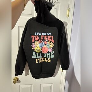 Black Hoodie with Colorful Graphic XL